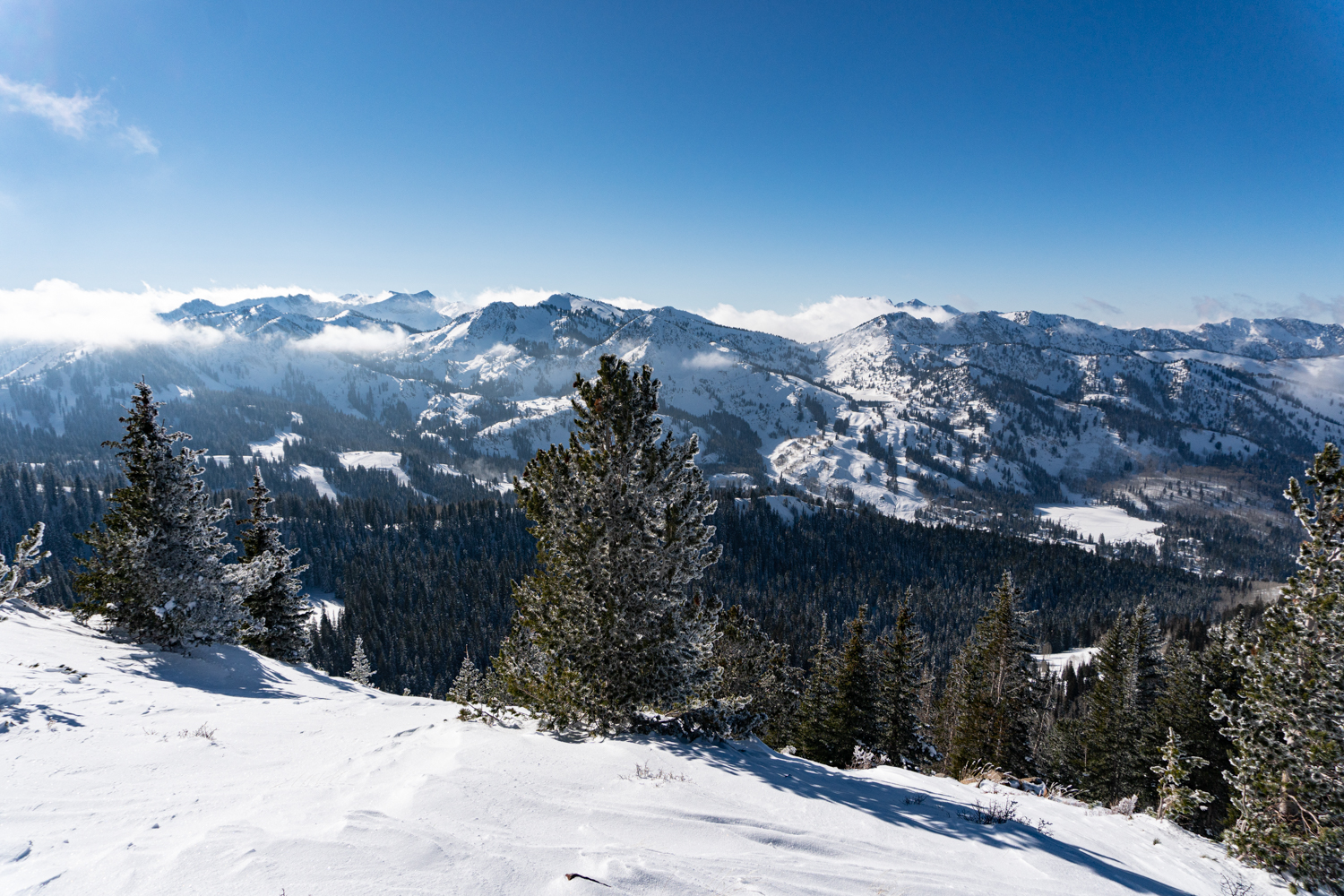 Top of big cottonwood canyon wasatch utah winter