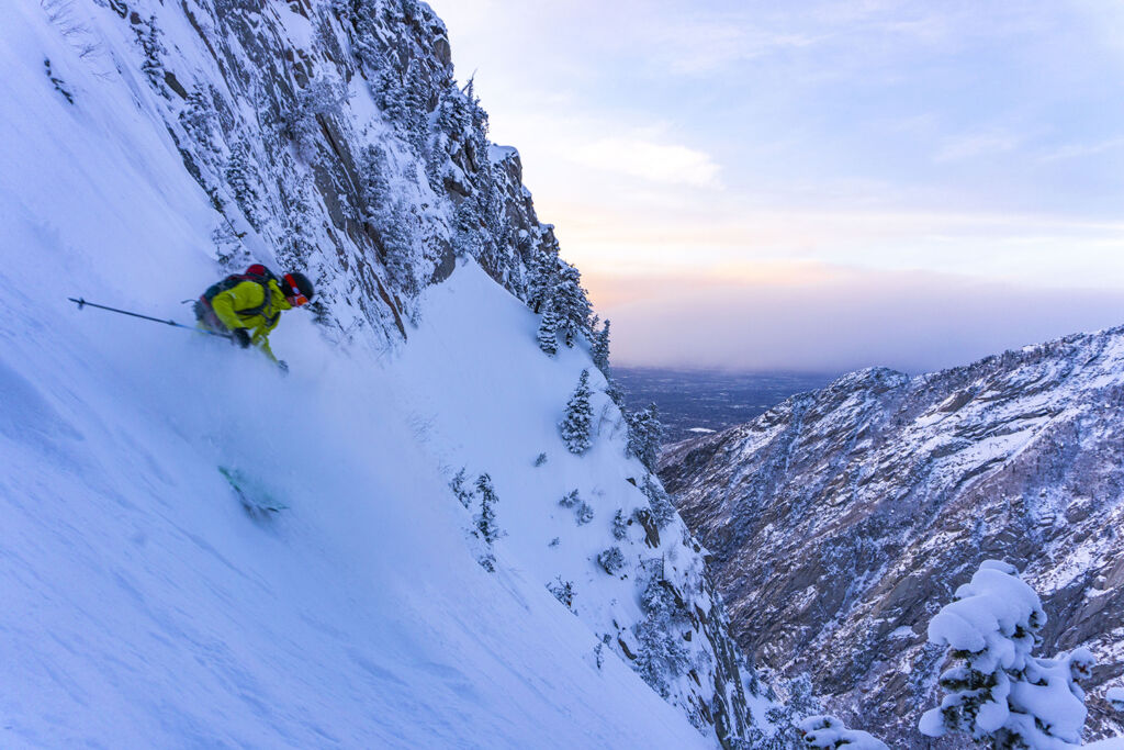 skiing in the Wasatch mountains