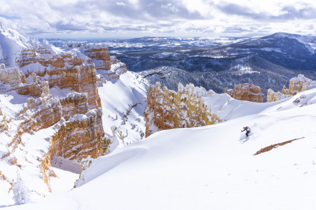skiing utah's red rocks