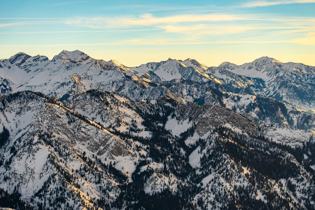 wasatch mountains utah snowy