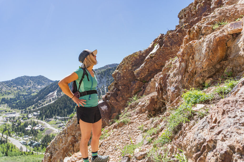 female hiker south ridge of Mt. Superior Utah