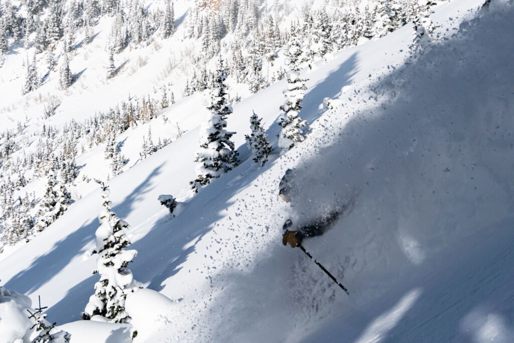 deep powder skiing little cottonwood canyon wasatch utah ski skier
