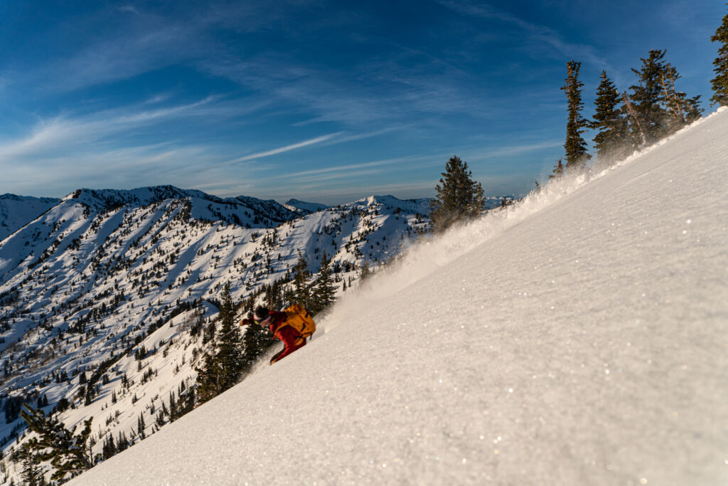 backcountry skiing in Grizzly Gulch Salt Lake City